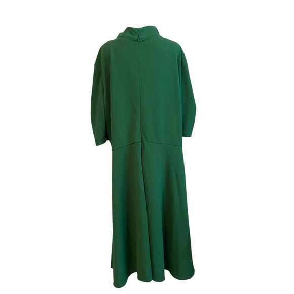 Ashley Stewart Dress Size 30/32 Midi Roched Sleeve Career Business Event NEW - Picture 2 of 8